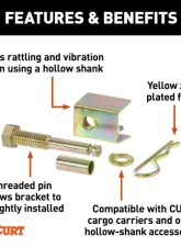 Curt 2" Receiver With 5/8" Hole Anti-Rattle Hitch Pin And Shim                                     - 22323 - Image 3