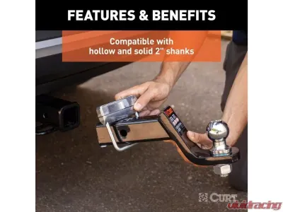 Curt 2" Receiver No-Tool Anti-Rattle Hitch Clamp - 22325