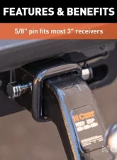 Curt 5/8" 3" Receiver Barbel CHRome Hitch Lock                                     - 23025 - Image 6