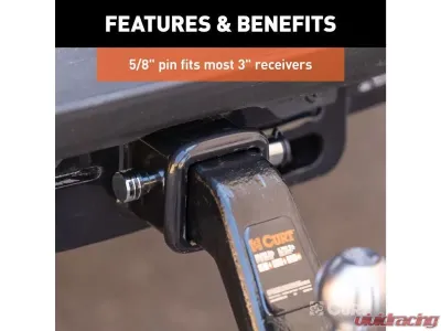 Curt 5/8" 3" Receiver Barbel CHRome Hitch Lock - 23025