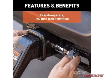 Curt 5/8" 3" Receiver Barbel CHRome Hitch Lock - 23025