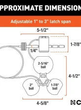 Curt 1-7/8" | 2" | 2-5/16" Universal Tri-Ball Trailer Coupler Lock                                     - 23082 - Image 2