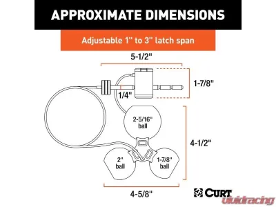 Curt 1-7/8" | 2" | 2-5/16" Universal Tri-Ball Trailer Coupler Lock - 23082