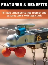 Curt 1-7/8" | 2" | 2-5/16" Universal Tri-Ball Trailer Coupler Lock                                     - 23082 - Image 4