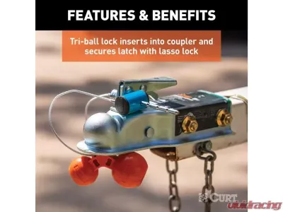 Curt 1-7/8" | 2" | 2-5/16" Universal Tri-Ball Trailer Coupler Lock - 23082
