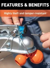 Curt 1-7/8" | 2" | 2-5/16" Universal Tri-Ball Trailer Coupler Lock                                     - 23082 - Image 6