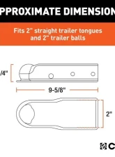 Curt 2" Channel | 3,500 Lbs Quickpin No-Latch 2" Trailer Coupler                                     - 25470 - Image 2