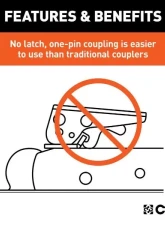 Curt 2" Channel | 3,500 Lbs Quickpin No-Latch 2 1/12" Trailer Coupler                                     - 25471 - Image 4