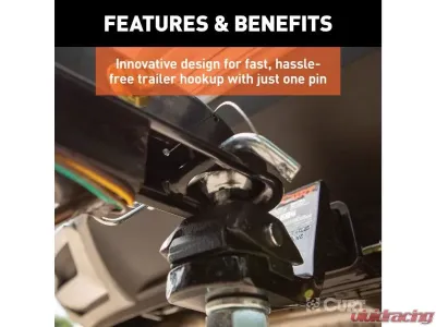 Curt 2" Channel | 3,500 Lbs Quickpin No-Latch 2 1/12" Trailer Coupler - 25471