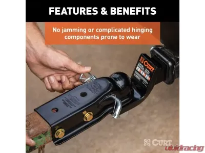 Curt 2" Channel | 3,500 Lbs Quickpin No-Latch 2 1/12" Trailer Coupler - 25471