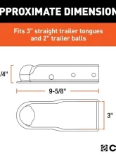 Curt 2" Channel | 3,500 Lbs Quickpin No-Latch 3" Trailer Coupler                                     - 25472 - Image 2