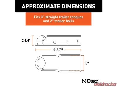 Curt 2" Channel | 3,500 Lbs Quickpin No-Latch 3" Trailer Coupler - 25472