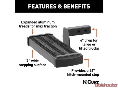 Curt 6" Drop Grip Step Receiver Hitch Step - 32002