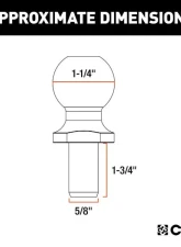 Curt 5/8" x 1-3/4" Shank | 1-1/4" Sway Replacement Control Ball Packaged                                     - 40010 - Image 3