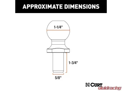 Curt 5/8" x 1-3/4" Shank | 1-1/4" Sway Replacement Control Ball Packaged - 40010