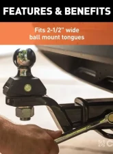 Curt 1" Shank 7,500 Lbs Rockerball 2" Cushion Hitch Trailer Ball                                     - 40047 - Image 7