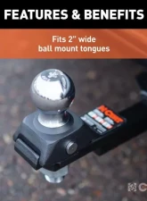Curt 3/4" Shank 3,500 Lbs Rockerball 2" Cushion Hitch Trailer Ball Packaged                                     - 40246 - Image 7