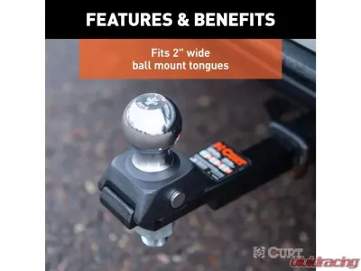 Curt 3/4" Shank 3,500 Lbs Rockerball 2" Cushion Hitch Trailer Ball Packaged - 40246