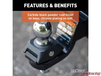 Curt 1" Shank 7,500 Lbs Rockerball 2" Cushion Hitch Trailer Ball - 40247