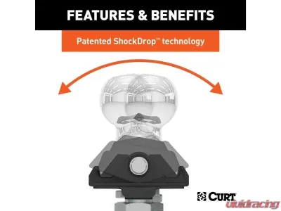 Curt 1-1/4" Shank 12,000 Lbs Rockerball 2-5/16" Cushion Hitch Ball Packaged - 40249