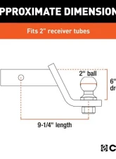 Curt 2" Shank 7,500 Lbs 6" Drop Loaded Ball Mount With 2" Ball                                     - 45064 - Image 2