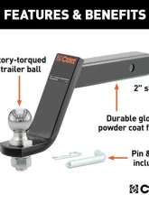 Curt 2" Shank 7,500 Lbs 6" Drop Loaded Ball Mount With 2" Ball                                     - 45064 - Image 3