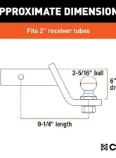 Curt 2" Shank 7,500 Lbs 6" Drop Loaded Ball Mount With 2-5/16" Ball                                     - 45065 - Image 3