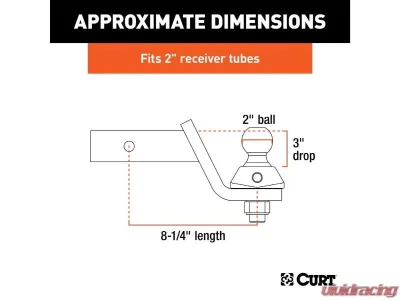 Curt 2" Shank 7,500 Lbs 3" Drop Rockerball Cushion Hitch With 2" Ball - 45143