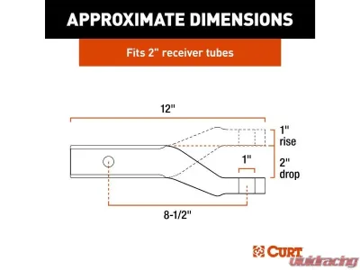 Curt 2" Shank 8,000 Lbs 2" Drop 8-1/2" Long Aluminum Ball Mount - 45360