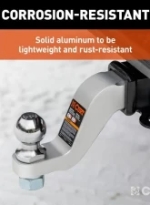 Curt 2" Shank 8,000 Lbs 4" Drop 8-1/2" Long Aluminum Ball Mount                                     - 45361 - Image 4