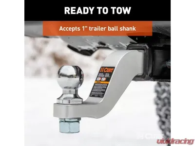 Curt 2" Shank 8,000 Lbs 4" Drop 8-1/2" Long Aluminum Ball Mount - 45361