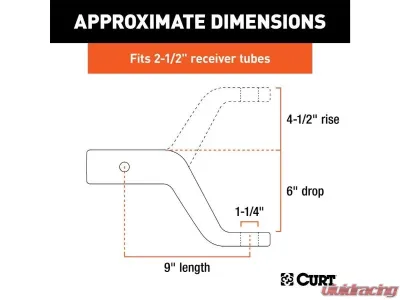 Curt 2-1/2" Shank 20,000 Lbs 6" Drop Commercial Duty Forged Ball Mount - 45459