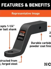 Curt 2-1/2" Shank 20,000 Lbs 6" Drop Commercial Duty Forged Ball Mount                                     - 45459 - Image 4