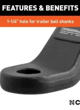 Curt 2-1/2" Shank 20,000 Lbs 8" Drop Commercial Duty Forged Ball Mount                                     - 45460 - Image 6