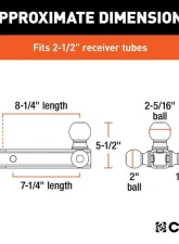 Curt 2-1/2" Hollow Shank 1-7/8" | 2" | 2-5/16" Black Multi-Ball Mount                                     - 45651 - Image 2