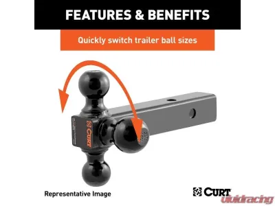 Curt 2-1/2" Hollow Shank 1-7/8" | 2" | 2-5/16" Black Multi-Ball Mount - 45651