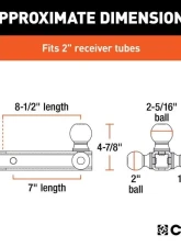 Curt 2" Hollow Shank | 1-7/8" | 2" | 2-5/16" Black Multi-Ball Mount                                     - 45652 - Image 2