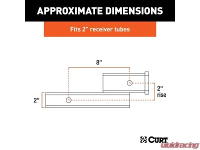 Curt 2" Shank 2" Drop 7,500 Lbs. Receiver Hitch Adapter - 45797