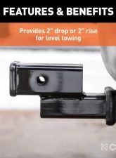 Curt 2" Shank 2" Drop 7,500 Lbs. Receiver Hitch Adapter                                     - 45797 - Image 5