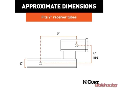 Curt 2" Shank 4" Drop 7,500 Lbs. Receiver Hitch Adapter - 45798