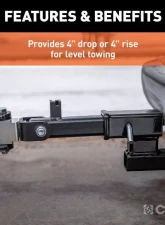 Curt 2" Shank 4" Drop 7,500 Lbs. Receiver Hitch Adapter                                     - 45798 - Image 4