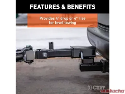 Curt 2" Shank 4" Drop 7,500 Lbs. Receiver Hitch Adapter - 45798