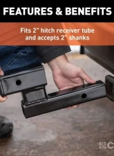 Curt 2" Shank 4" Drop 7,500 Lbs. Receiver Hitch Adapter                                     - 45798 - Image 6