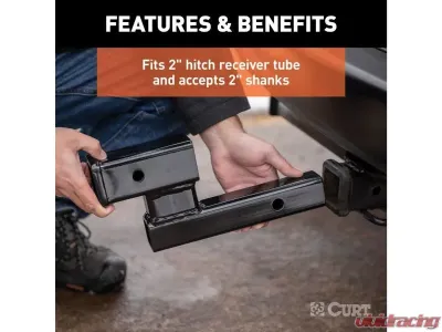 Curt 2" Shank 4" Drop 7,500 Lbs. Receiver Hitch Adapter - 45798