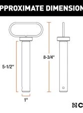 Curt 1" Clevis Pin With Handle And Clip                                     - 45803 - Image 2