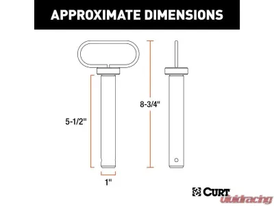 Curt 1" Clevis Pin With Handle And Clip - 45803
