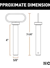 Curt 5/8" Clevis Pin With Handle And Clip                                     - 45804 - Image 2