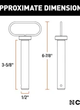 Curt 1/2" Clevis Pin With Handle And Clip                                     - 45805 - Image 2