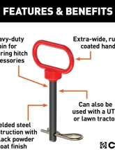 Curt 1/2" Clevis Pin With Handle And Clip                                     - 45805 - Image 3