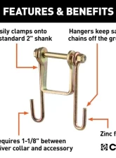 Curt Carbon Steel 2" Shank Trailer Safety Chain Holder Bracket                                     - 45806 - Image 3